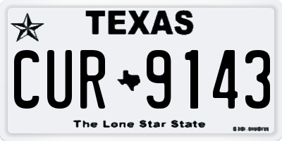 TX license plate CUR9143