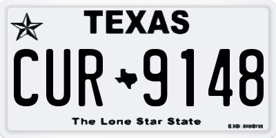 TX license plate CUR9148