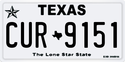 TX license plate CUR9151