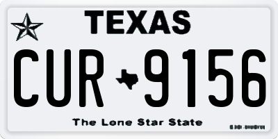 TX license plate CUR9156