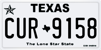 TX license plate CUR9158