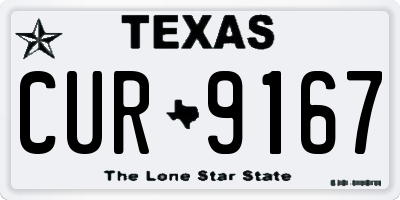 TX license plate CUR9167