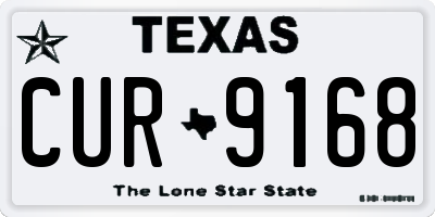 TX license plate CUR9168