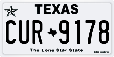 TX license plate CUR9178