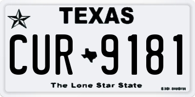 TX license plate CUR9181