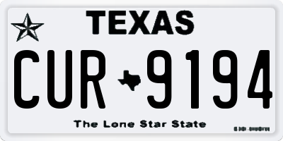 TX license plate CUR9194