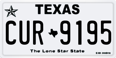 TX license plate CUR9195