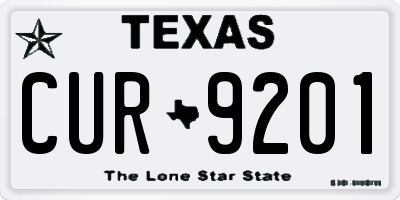 TX license plate CUR9201