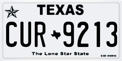 TX license plate CUR9213