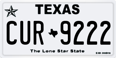 TX license plate CUR9222