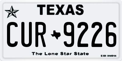 TX license plate CUR9226