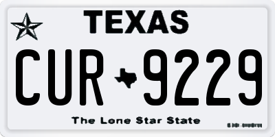 TX license plate CUR9229