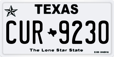 TX license plate CUR9230