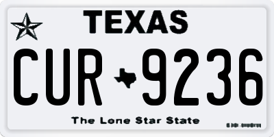 TX license plate CUR9236