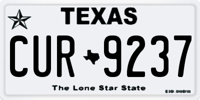 TX license plate CUR9237