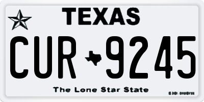 TX license plate CUR9245