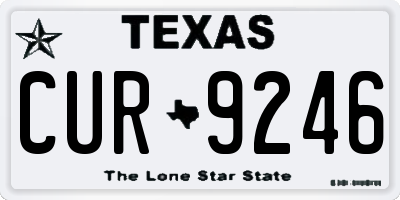 TX license plate CUR9246