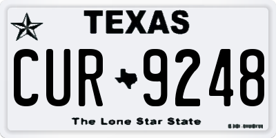 TX license plate CUR9248