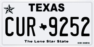 TX license plate CUR9252