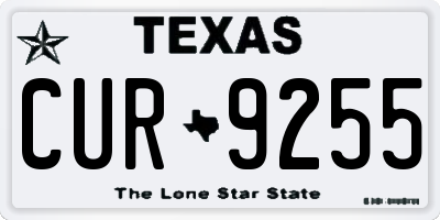 TX license plate CUR9255