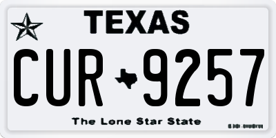 TX license plate CUR9257