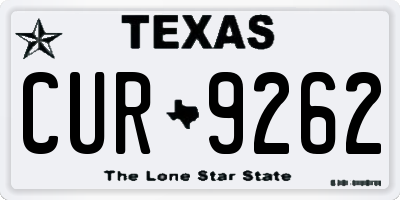 TX license plate CUR9262