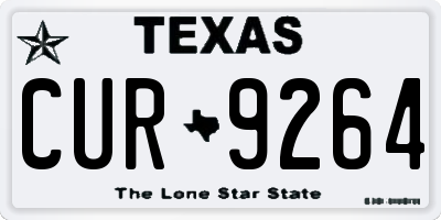 TX license plate CUR9264