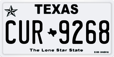 TX license plate CUR9268