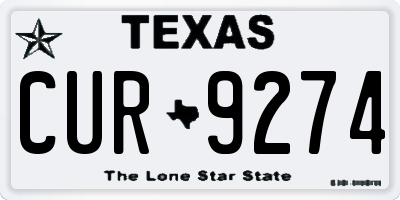 TX license plate CUR9274