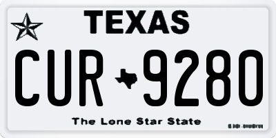 TX license plate CUR9280