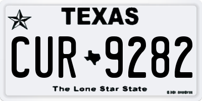 TX license plate CUR9282
