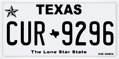 TX license plate CUR9296