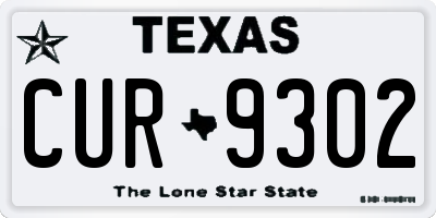 TX license plate CUR9302