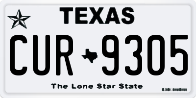 TX license plate CUR9305