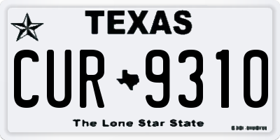 TX license plate CUR9310