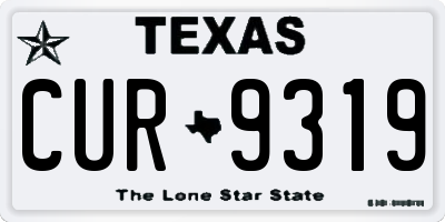 TX license plate CUR9319