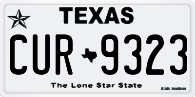 TX license plate CUR9323