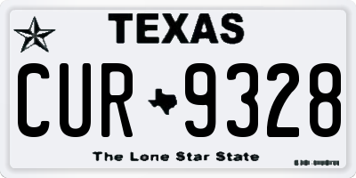 TX license plate CUR9328