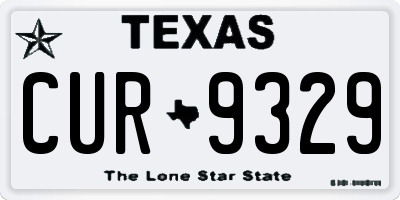 TX license plate CUR9329