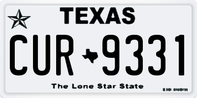 TX license plate CUR9331