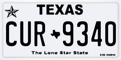 TX license plate CUR9340