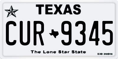 TX license plate CUR9345