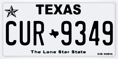 TX license plate CUR9349