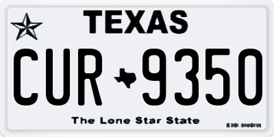 TX license plate CUR9350