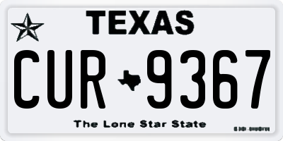 TX license plate CUR9367