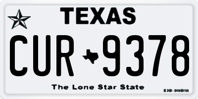 TX license plate CUR9378