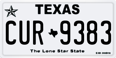 TX license plate CUR9383