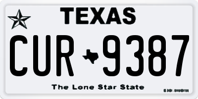 TX license plate CUR9387