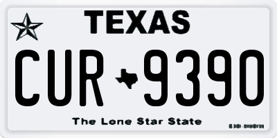 TX license plate CUR9390