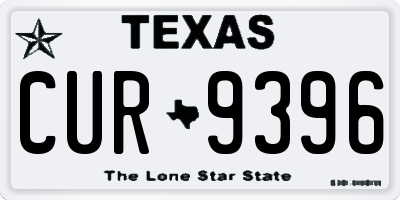 TX license plate CUR9396